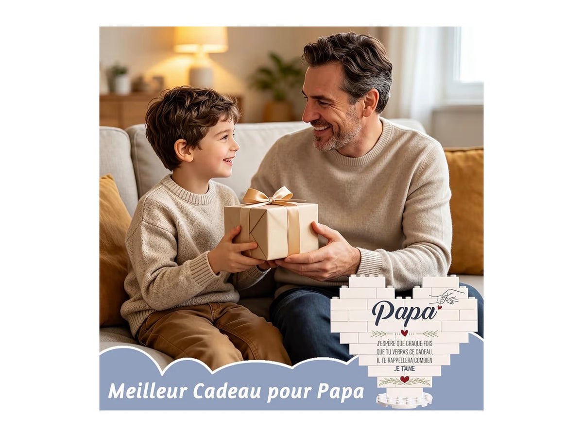 Coeur Papa - Cadeau unique pour la fête des pères
