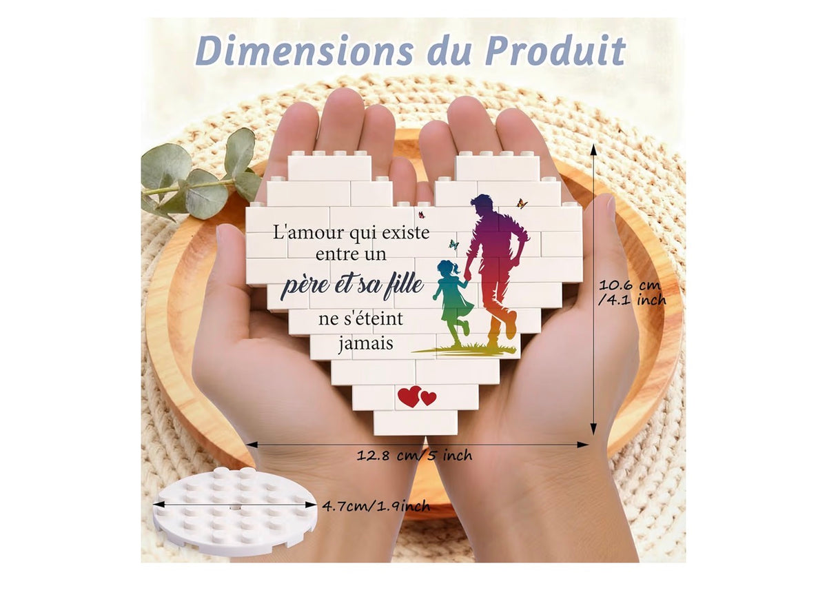 Coeur Papa - Cadeau unique pour la fête des pères