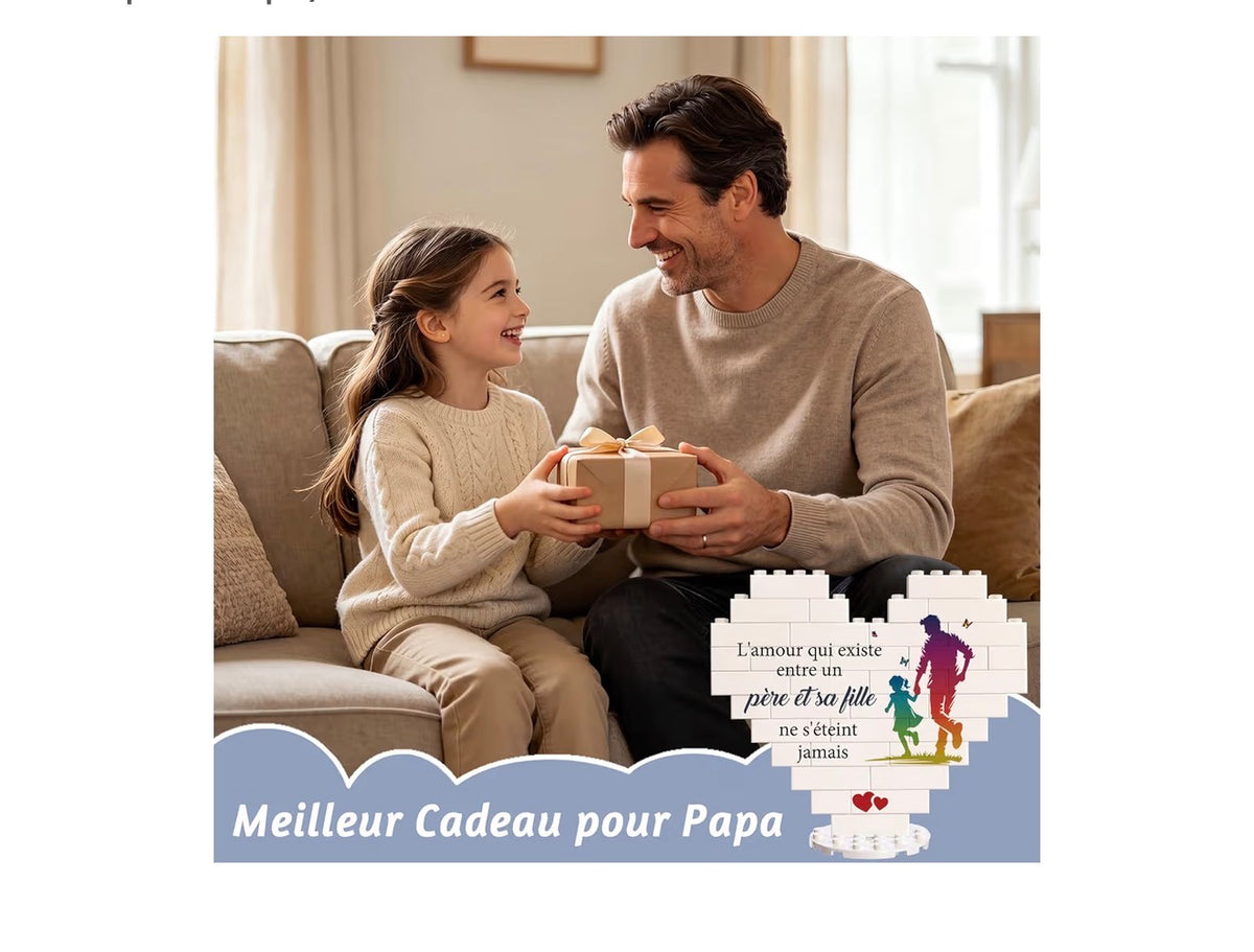 Coeur Papa - Cadeau unique pour la fête des pères