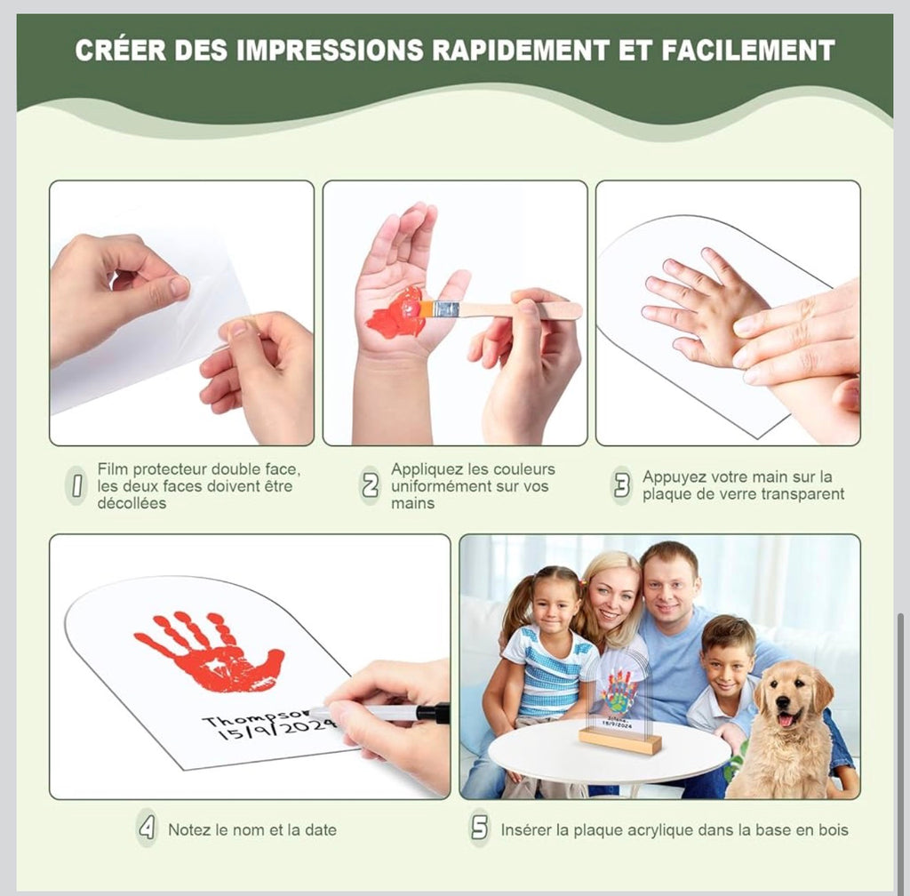 Kit Empreinte de Main Personnalisée – Souvenir Créatif Parent & Enfant